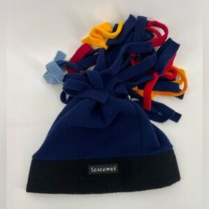 Vintage Screamer Dreads Jingle Bell Fleece Ski or Snow Hat Navy